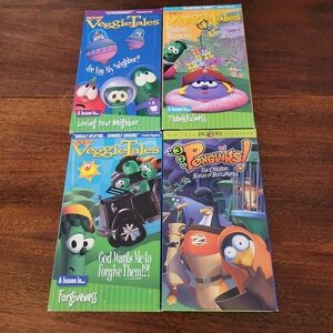 Lot of 4 Big Idea VHS Veggietales 123 Penguins